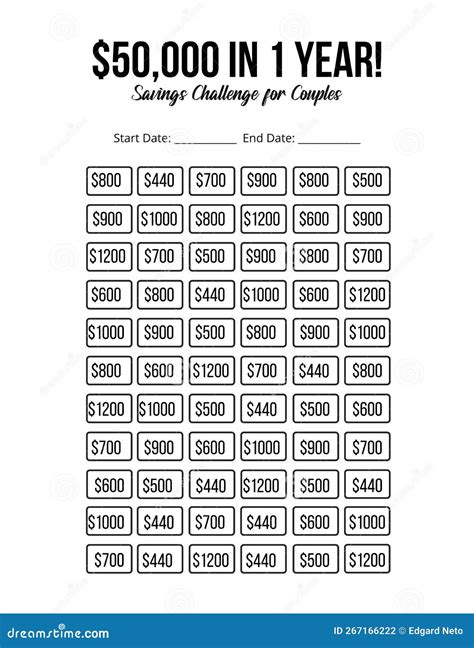 Save Money Challenge, 50000 Savings Challenge, Monthly Budget Tracker ...