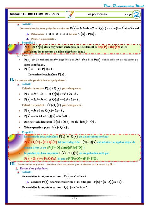 Image result for Exo7 Polynomes