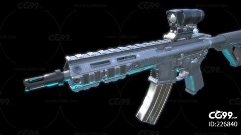 带倍镜的突击步枪模型二,枪械模型,军事模型,3d模型下载,3D模型网,maya模型免费下载,摩尔网