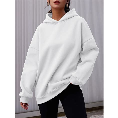 Cheap Women's Hooded Pullover Sweatshirt Solid Color Oversized Loose ...
