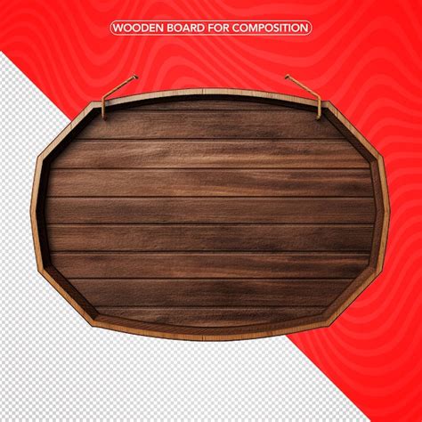 3d wood board no background png | Premium PSD