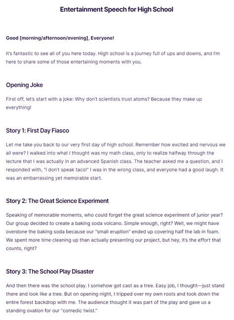 Image result for Entertainment Speech Examples