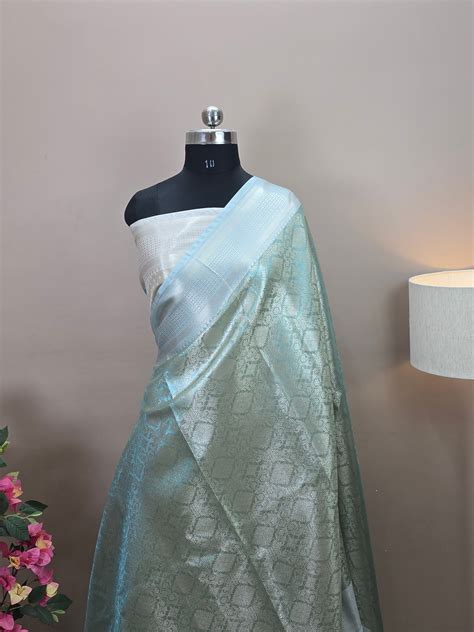 Banarasi Glass Tissue Brocade Silk Saree – Banaras Wardrobe
