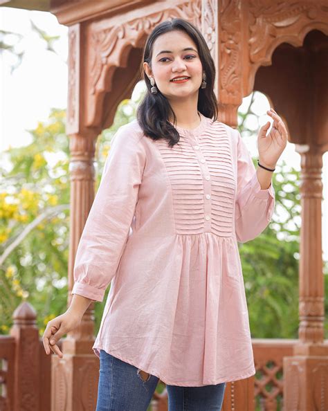 Bella ~ Peach Pink Tunic Top – Kalakar
