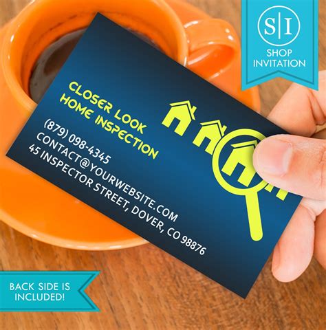 Home Inspection Business Card | Real Estate Realtor Broker House Keys ...