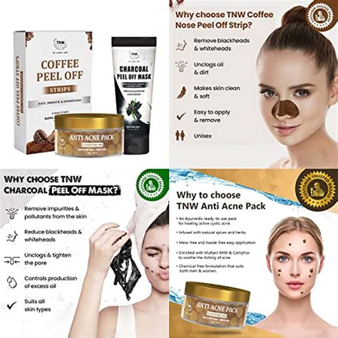 Buy TNW-THE NATURAL WASH COMBO WITH CHARCOAL PEEL OFF MASK, ANTI ACNE ...
