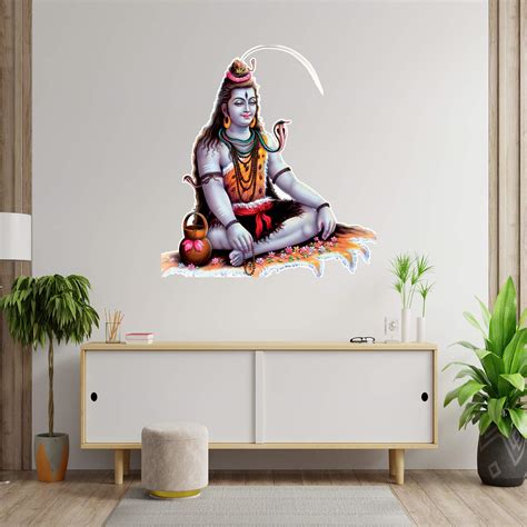 Masstone Shiva PVC Vinyl Sticker for Wall, Multicolour, 42 x 44 Cm, Set ...