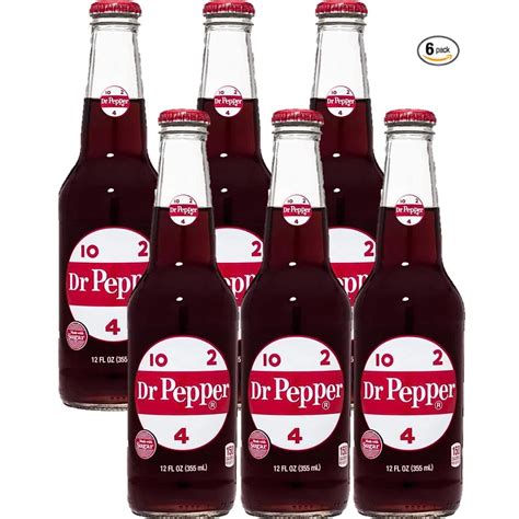 Dr Pepper Real Sugar Soda 12 Oz Glass Bottle (Pack of 6, Total of 72 Oz ...