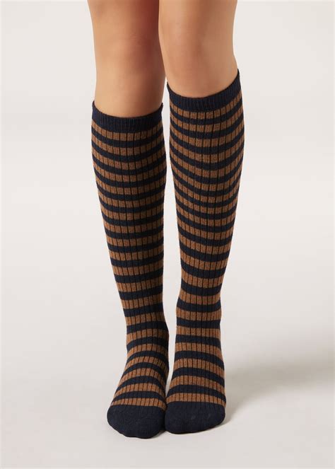 Long Striped Cashmere Socks - Calzedonia