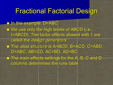 Image result for Fractional Factorial Design Example