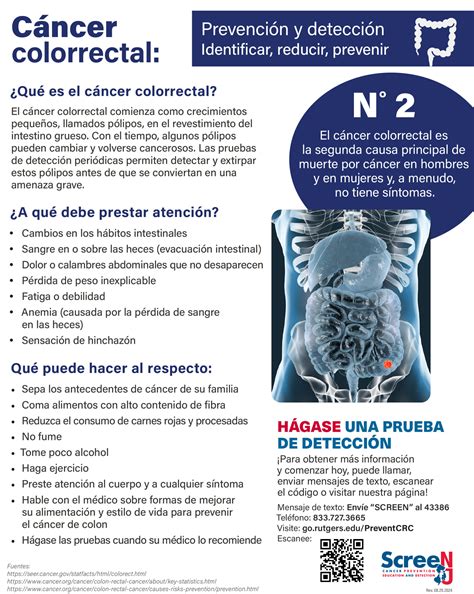 Colorectal Cancer Flyer - Spanish - ScreenNJ