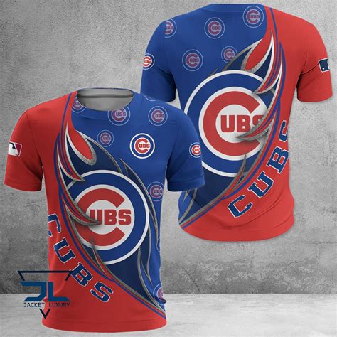 Chicago Cubs MLB Logo Pattern Two Team Colors Mix 3D T-Shirt - Sports ...