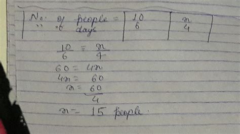 10 people can dig a trench in 6 days. How many people can dig it in 4 ...
