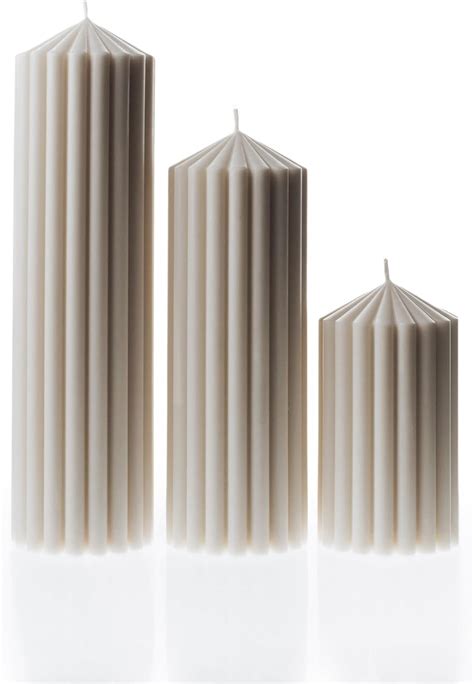 Amazon.com: LAWA Ribbed Peak Pillar Candle - Large Beautiful Handmade ...