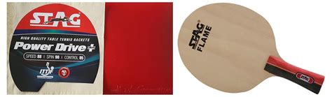 Stag Power Drive Plus Table Tennis Rubber (Red) & Stag Flame Table ...