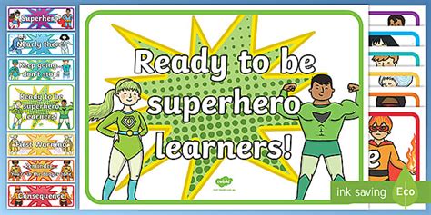 Superhero Behaviour Chart Display Cut-Outs-Australia