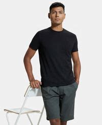 Buy Super Combed Supima Cotton Round Neck Half Sleeve T-Shirt - Black ...
