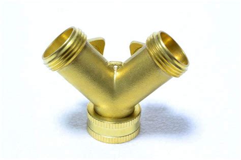 Tap Y Splitter Brass Manifold Two Way Washing Machine Hose Connector 3/ ...
