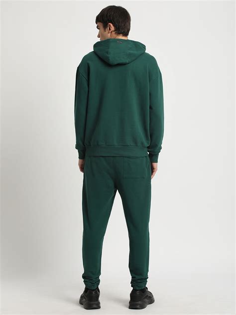 Shop Men Green Solid Relaxed Fit Hoodie Online – bearhouseindia