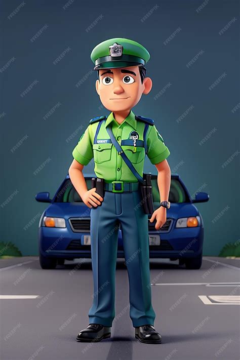 Premium Photo | Traffic police with pantone color dark blue and green ...