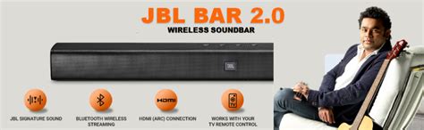 JBL Bar 2.0 by Harman Wireless Soundbar with Built-in Dual Bass Port ...