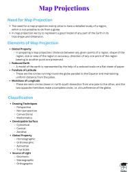 Mind Map: Map Projections - Geography Class 11 - Humanities/Arts PDF ...