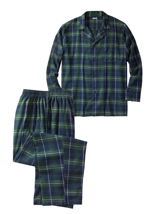 KingSize Men's Big & Tall Plaid Flannel Pajama Set - Walmart.com