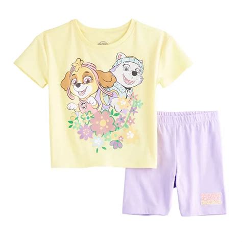 Girls 4-6 PAW Patrol 2-Piece Biker Shorts & Top Set