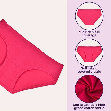 Buy Soft Teen Cotton Panties: Full Coverage, Mid Waist, Hipster Style