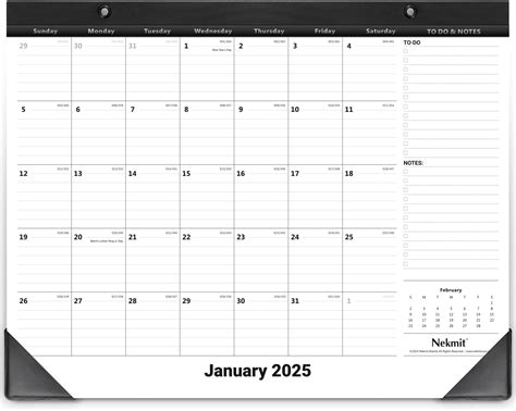 Nekmit Desk Calendar 2025-2026, Yearly Monthly Desk Pad Calendar, Runs ...