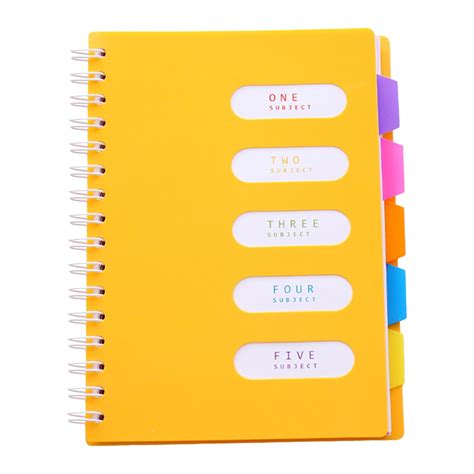 MOQIN 5 Subject Notebook 8.4 x 6.6 Large Spiral Notebook with Dividers ...