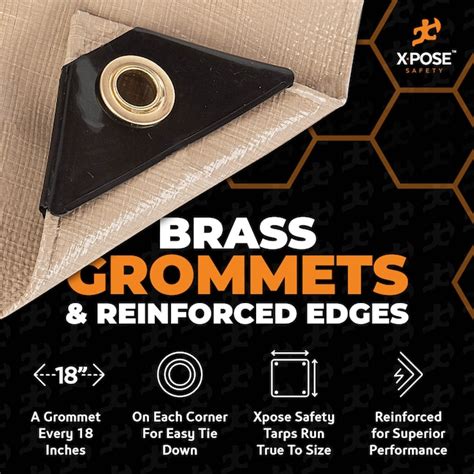 XPOSE SAFETY 15-ft x 30-ft Brown Water resistant Commercial ...