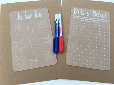 Kids games dots boxes and tic tac toe acrylic dry erase board games ...