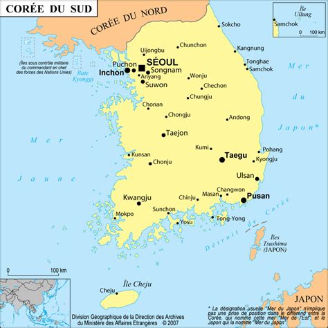 Carte de Corée (Corée) — Chine Informations