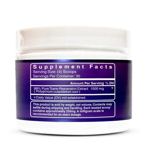 Genex Resveratrol Powder 1000mg Serving 99% Pure Micronized ...