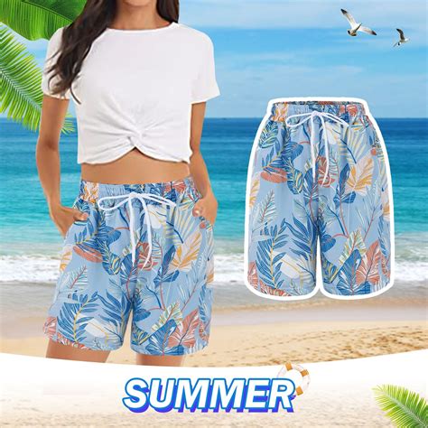 Lroveb Board Shorts for Women, Summer Casual Beach Shorts, Womens ...