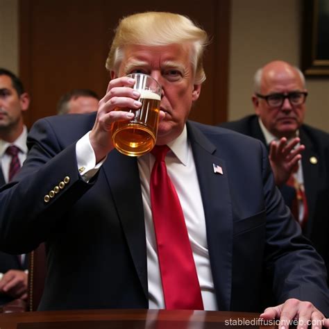 Trump Drinking Beer | Stable Diffusion Online