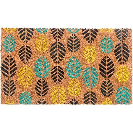 HOKIPO Natural Coconut Coir Printed Doormat for Home Entrance, 40 x 60 ...