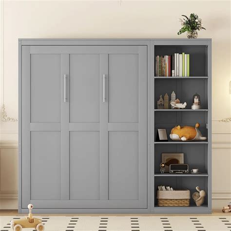 Hlcodca Queen Size Murphy Bed Wall Bed with Shelves, Easy India | Ubuy