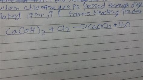 Write the chemical formula of bleaching powder how is bleaching powder ...
