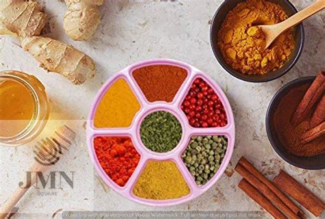 Buy JMN SQUARE Spice Box Plastic Made Masala Box Spice Box Masala Dabba ...