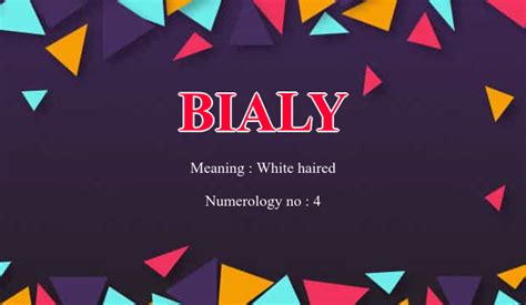 Bialy Name Meaning