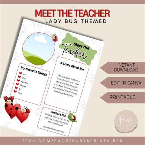 Buy Meet the Teacher Template Editable in Canva Teacher Introduction ...