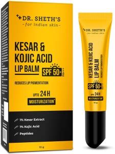 Dr. Sheth's Kesar & Kojic Acid Lip Balm | Reduces Lip Pigmentation ...