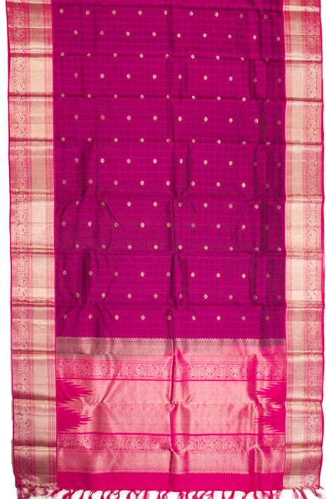 Magenta Handloom Kanjivaram Silk Saree 10069272 – Avishya.com