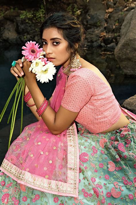 Buy Green Pink Lehenga Choli 44951 Online | Karagiri