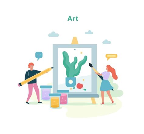 Disciplina de arte na escola. Aula de desenho, ideia de educação ...