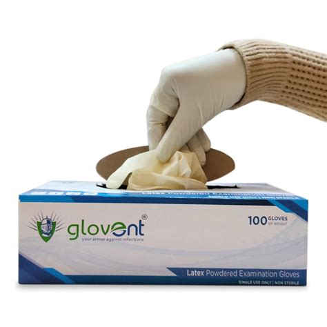 glovent Hand Gloves Latex Powdered Examination Disposable Hand Gloves ...