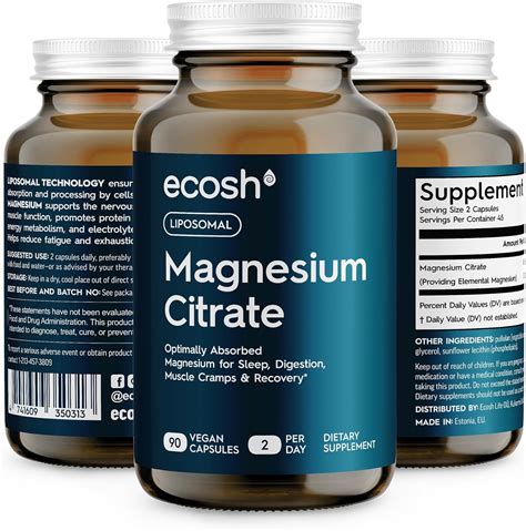 Amazon.com: Liposomal Magnesium Citrate Capsules — High Absorption Magnesium Supplement for ...