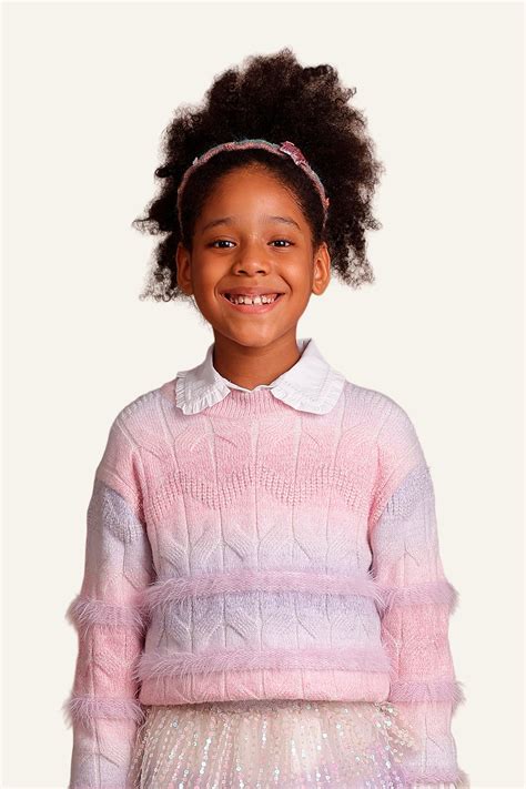 Girls Pink Solid Sweater